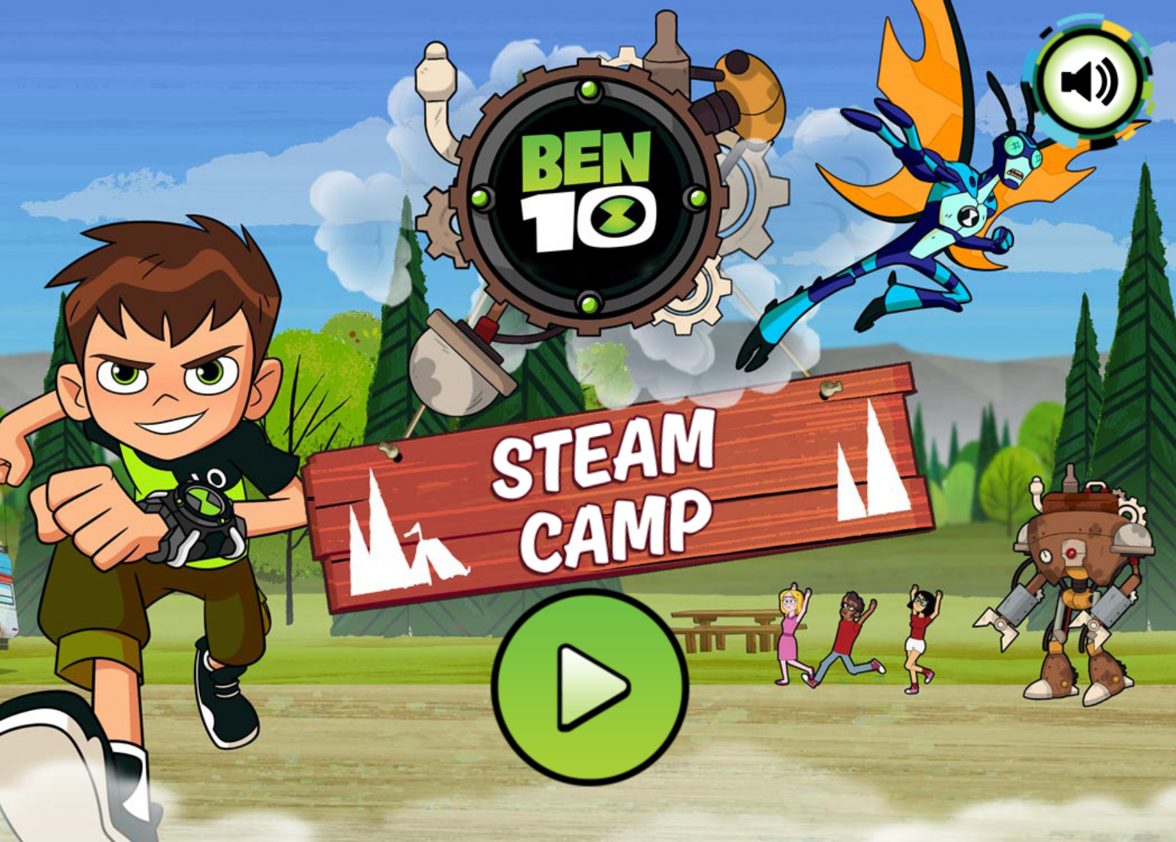 Ben 10 Steam Camp: Flying Camper Rescue Game